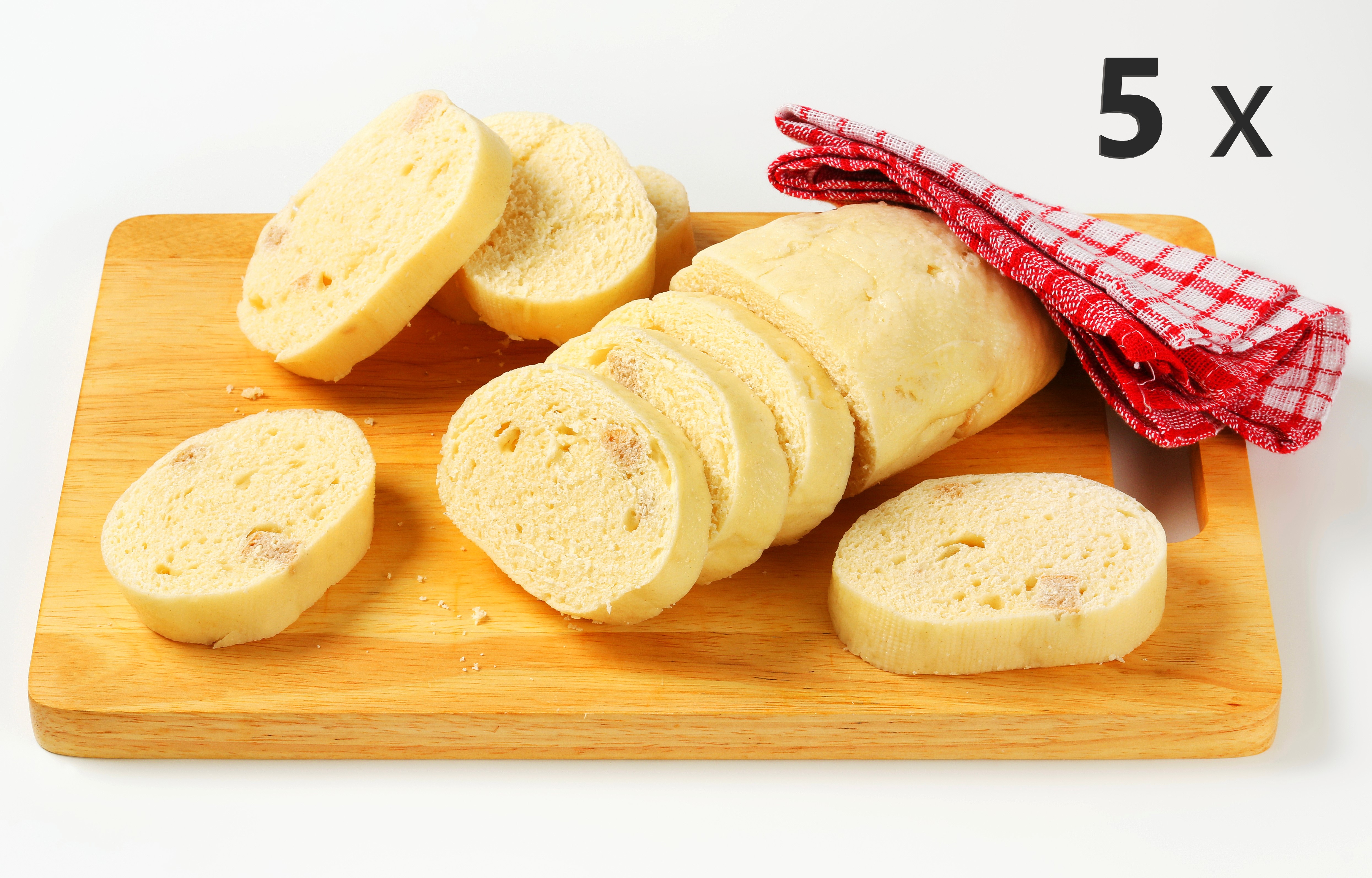 5 Stück Original Böhmische Knödel Servierfertig 600g aus Traditionsbäckerei 