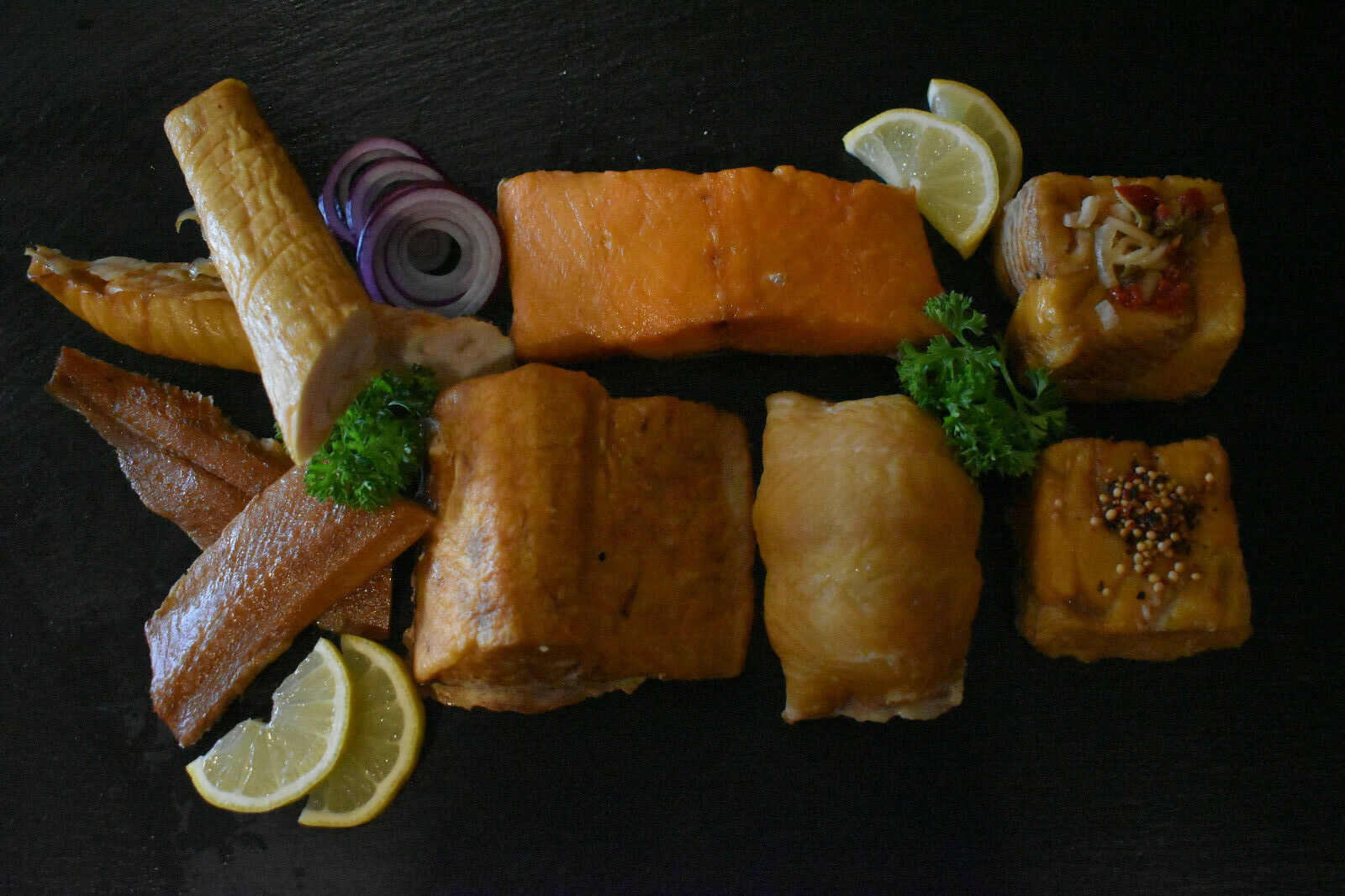 Räucherfischplatte Premium Servierfertig 1000g vom Fischhändler