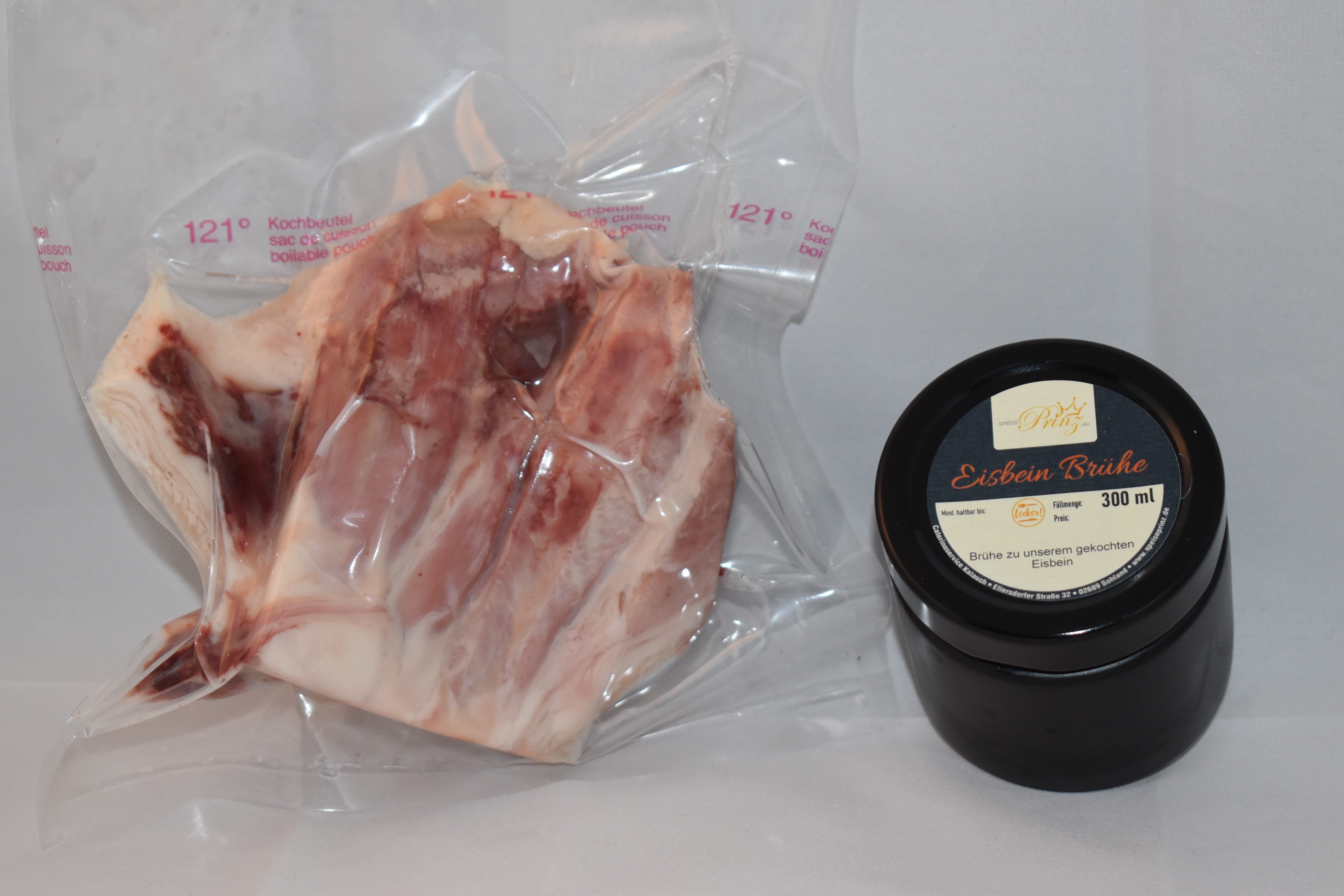 Eisbein gekocht  mit Brühe Servierfertig 300g (1 Portion ) aus Traditionsküche