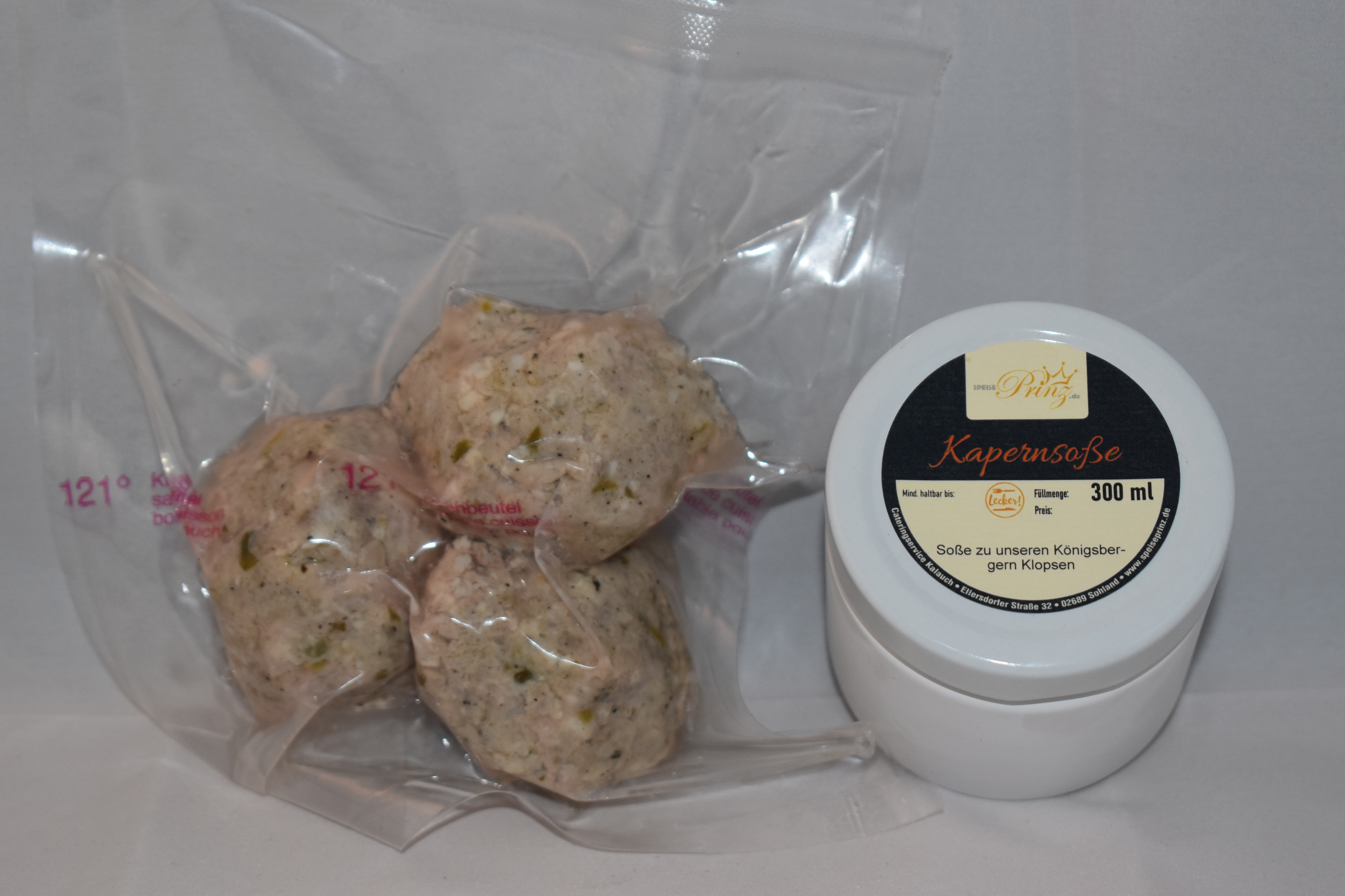 Königsberger Klopse mit Kapernsoße  Servierfertig (1 Portion ) 160g aus Traditionsküche